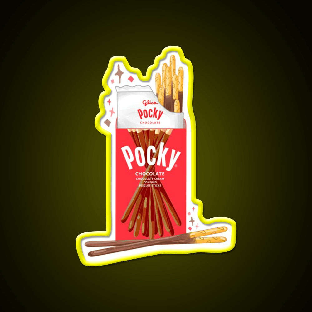 Chocolate Pocky Snack Food Led Neon Sign For Vending Area Rgb Color - Shineneon