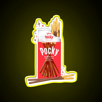 Chocolate Pocky Snack Food Led Neon Sign For Vending Area Rgb Color - Custom LED neon sign front view