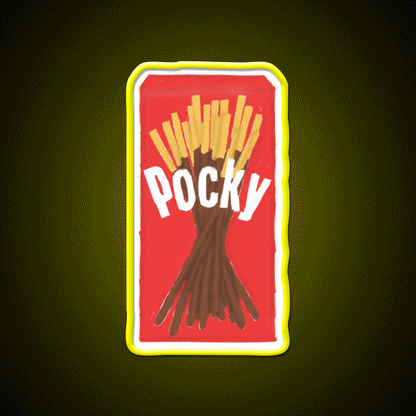 Chocolate Pocky Snack Food Led Neon Sign Rgb Color - Custom LED neon sign front view