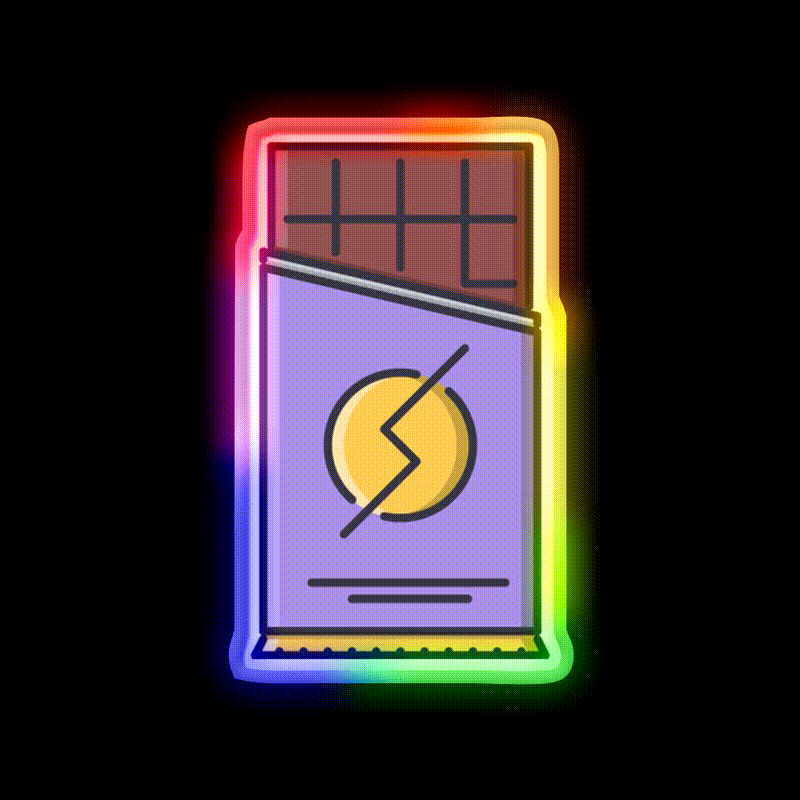 Chocolate Snack Food Led Neon Sign For Snack Room Rgb Color - LED neon sign close-up detail