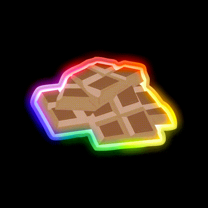 Chocolate Snack Food Led Neon Sign Rgb Color - LED neon sign close-up detail