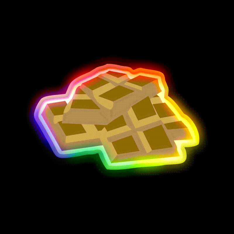 Chocolate Snack Food Led Neon Sign Rgb Color - LED neon sign close-up detail