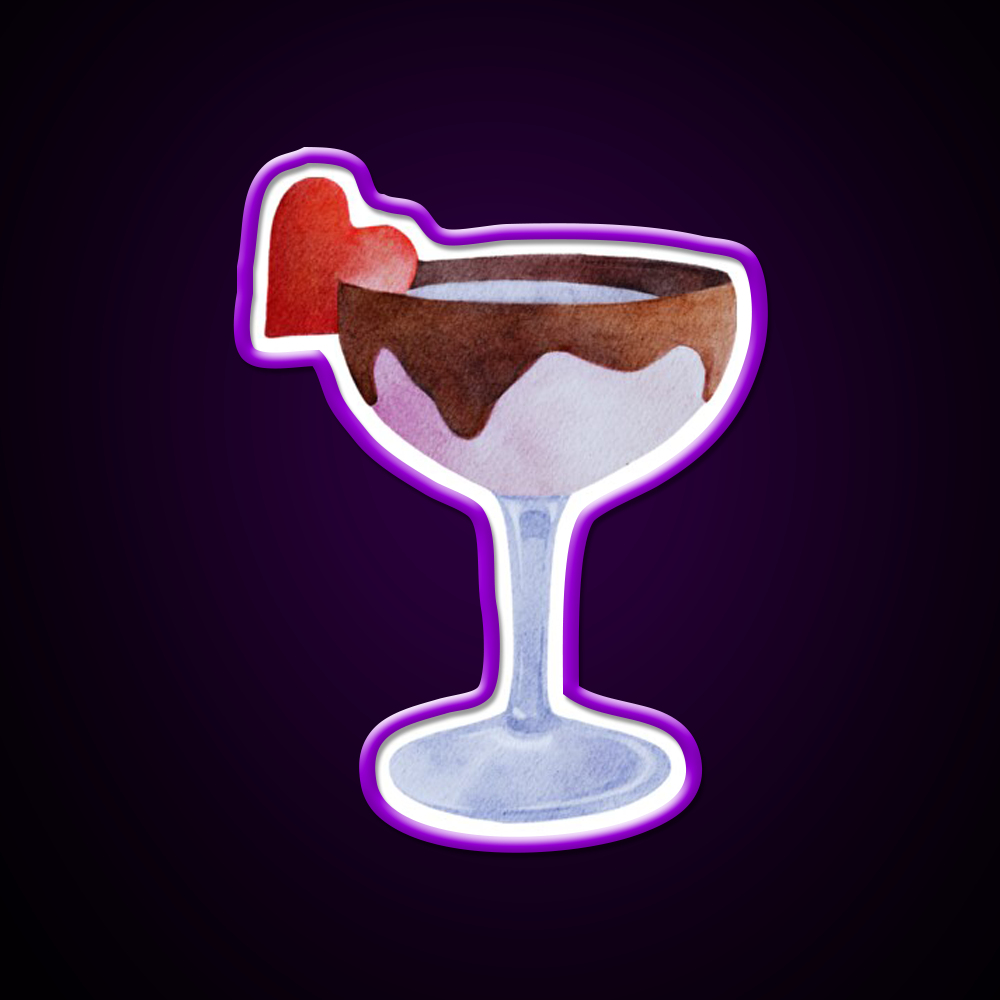 Chocolate Strawberry Martini Cocktail Bar Decor Led Neon Sign Rgb Color - LED neon sign view 9