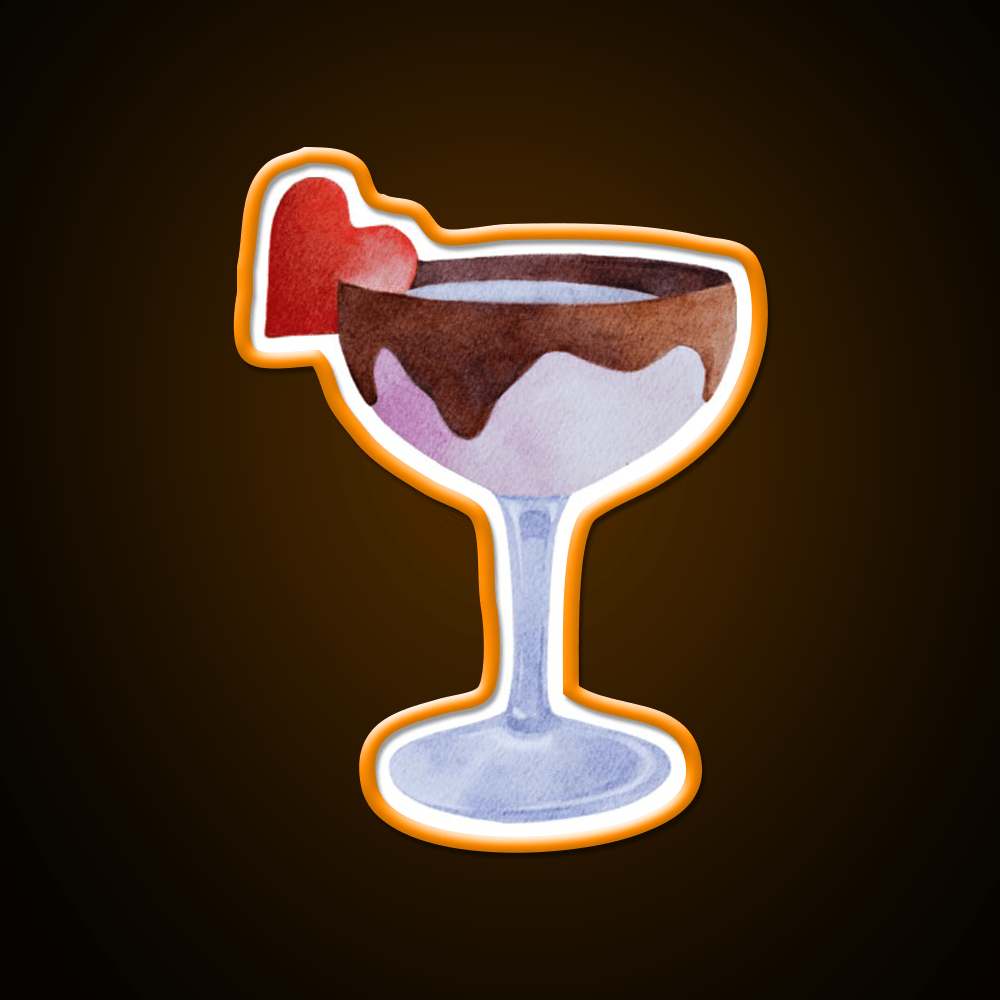 Chocolate Strawberry Martini Cocktail Bar Decor Led Neon Sign Rgb Color - Shineneon