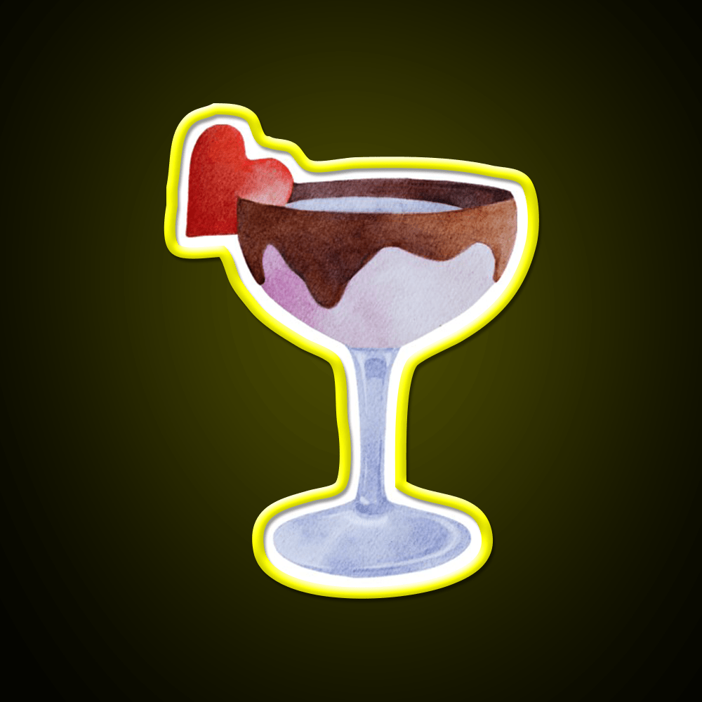 Chocolate Strawberry Martini Cocktail Bar Decor Led Neon Sign Rgb Color - Shineneon