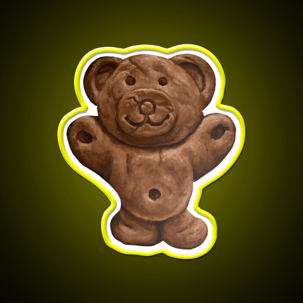 Chocolate Tiny Teddy Snack Food Led Neon Sign Rgb Color - Custom LED neon sign front view
