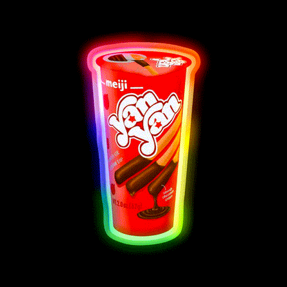 Chocolate Yan Yan Snack Food Led Neon Sign Rgb Color - LED neon sign close-up detail