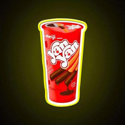 Chocolate Yan Yan Snack Food Led Neon Sign Rgb Color - Custom LED neon sign front view