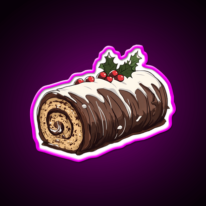 Chocolate Yule Log Snack Food Led Neon Sign Rgb Color - Shineneon
