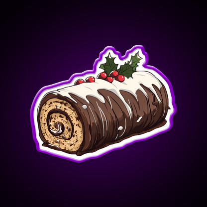 Chocolate Yule Log Snack Food Led Neon Sign Rgb Color - Shineneon