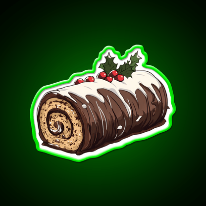 Chocolate Yule Log Snack Food Led Neon Sign Rgb Color - Shineneon