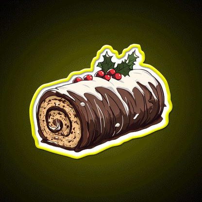 Chocolate Yule Log Snack Food Led Neon Sign Rgb Color - Custom LED neon sign front view