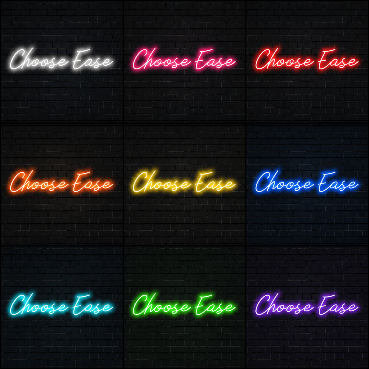 Choose Ease Wall Decor LED Neon Sign - 05 Color Grid