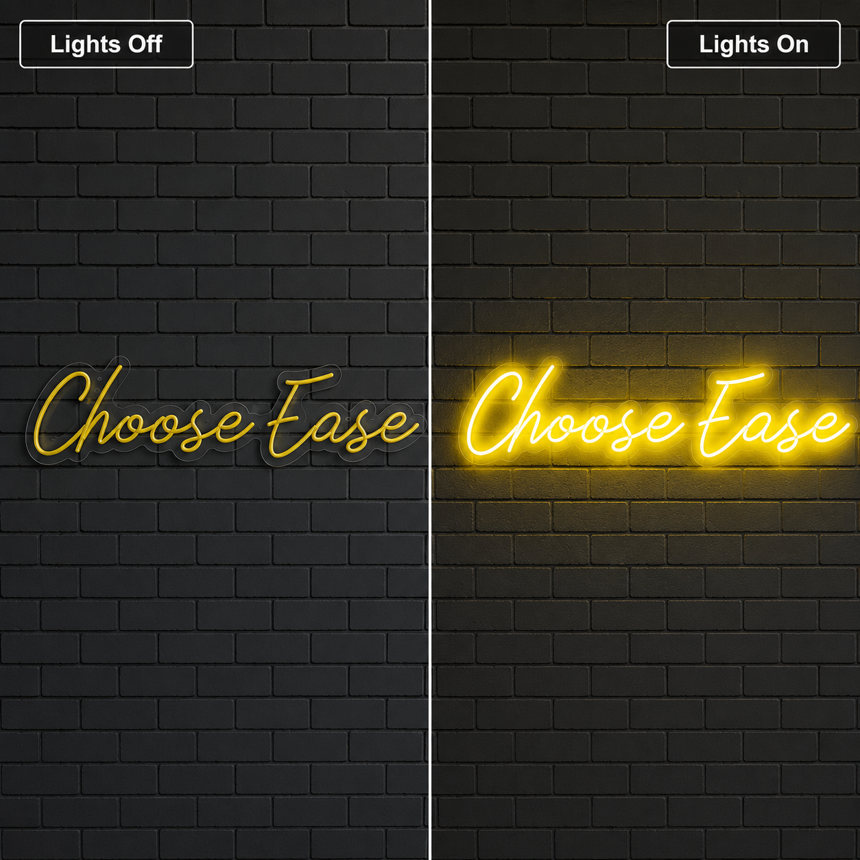 Choose Ease Wall Decor LED Neon Sign - 06 Day Night Comparison