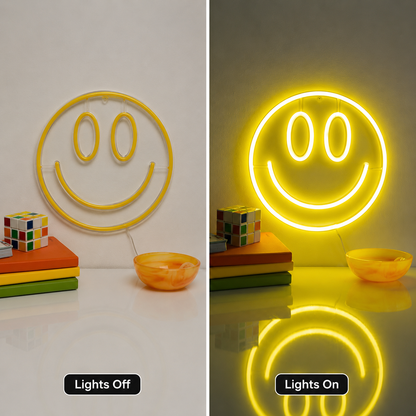 Choose Happy Handwritten Wall Decor LED Neon Sign - 06 Day Night Comparison