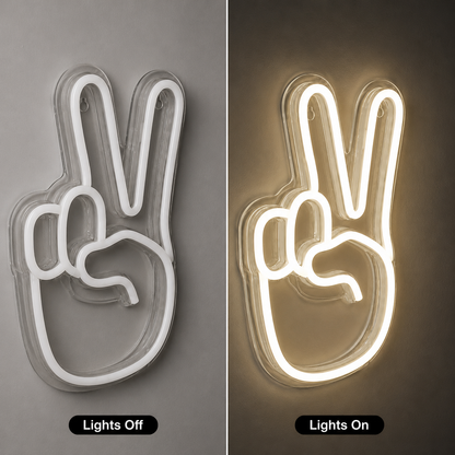 Choose Happy Sign Wall Decor LED Neon Sign - 06 Day Night Comparison