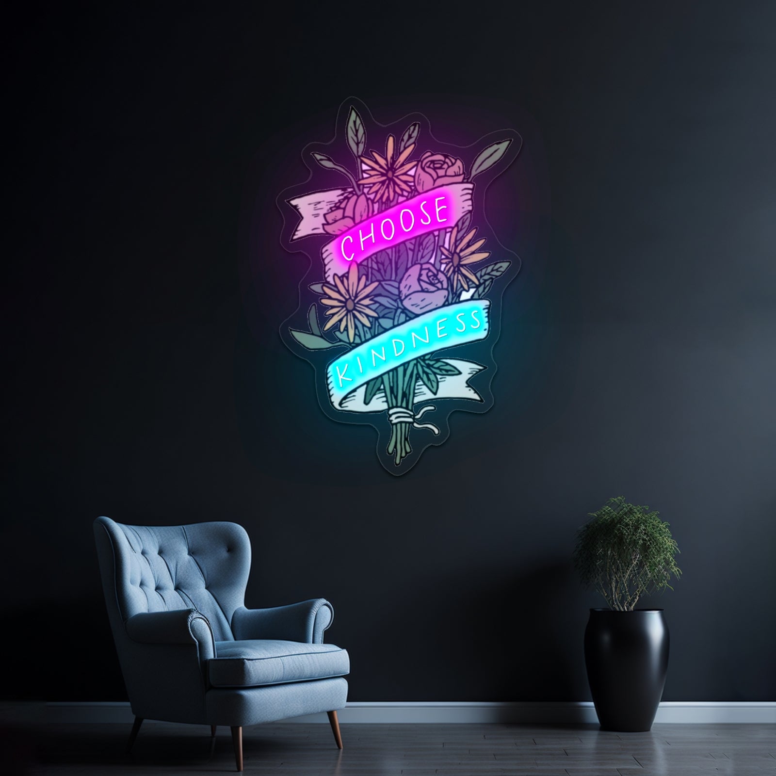 Choose Kindness Bouquet Neon Signs For Led Neon - Shineneon