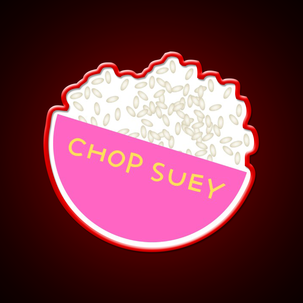 Chop Suey Is Too Yummi Led Neon Sign Chinese Food Rgb Color