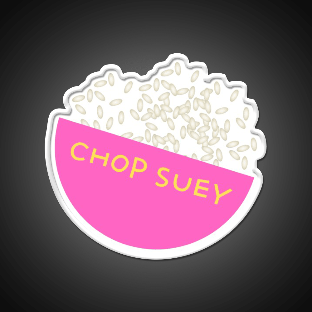 Chop Suey Is Too Yummi Led Neon Sign Chinese Food Rgb Color - Shineneon