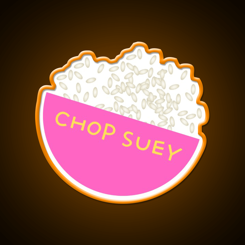 Chop Suey Is Too Yummi Led Neon Sign Chinese Food Rgb Color - Shineneon