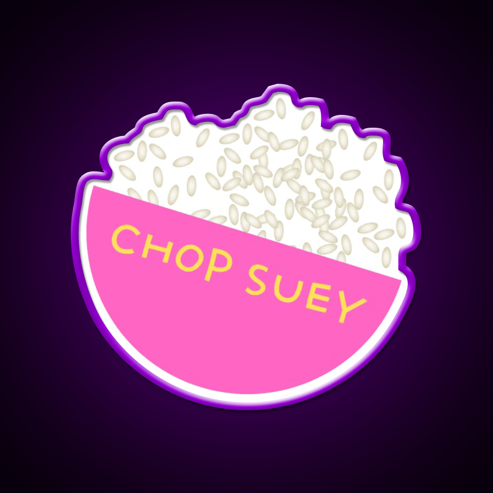 Chop Suey Is Too Yummi Led Neon Sign Chinese Food Rgb Color - Shineneon