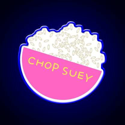 Chop Suey Is Too Yummi Led Neon Sign Chinese Food Rgb Color - Shineneon