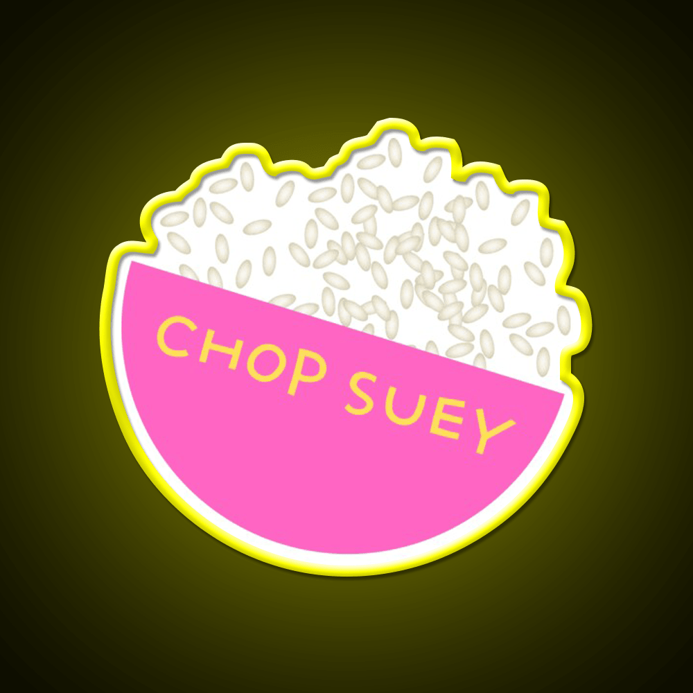 Chop Suey Is Too Yummi Led Neon Sign Chinese Food Rgb Color - Shineneon