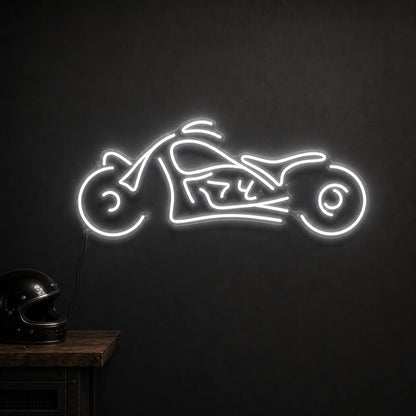 Chopper Motorcycle Side Profile LED Neon Sign size image