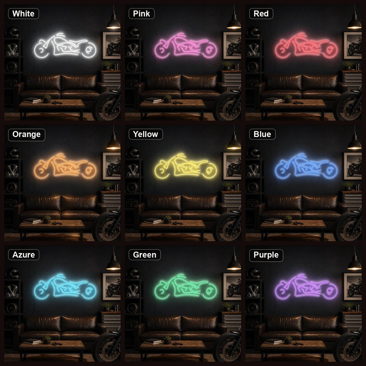 Chopper Motorcycle Side Profile LED Neon Sign - Shineneon