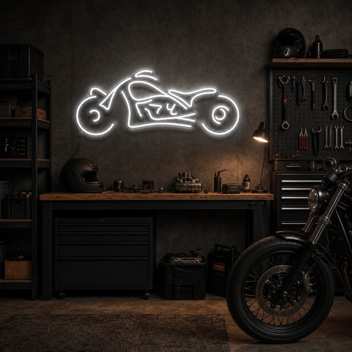 Chopper Motorcycle Side Profile LED Neon Sign - Shineneon