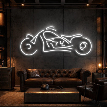 Chopper Motorcycle Side Profile LED Neon Sign Home Garage Wall Decoration - Shineneon