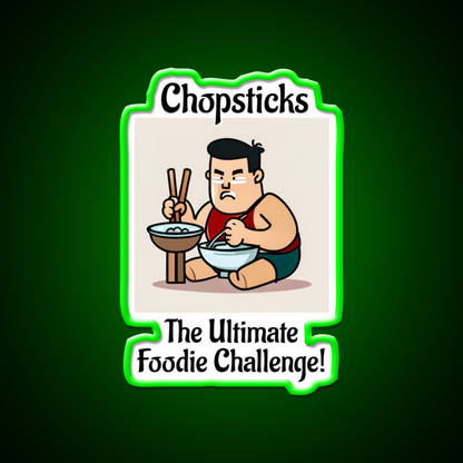 Chopsticks Food Challenge Led Neon Sign Chinese Food Rgb Color