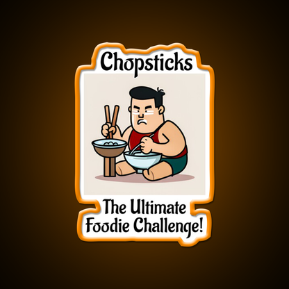 Chopsticks Food Challenge Led Neon Sign Chinese Food Rgb Color