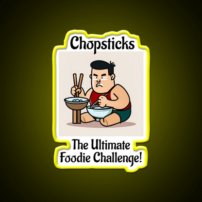 Chopsticks Food Challenge Led Neon Sign Chinese Food Rgb Color - Shineneon