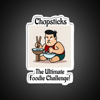 Chopsticks Food Challenge Led Neon Sign Chinese Food Rgb Color - Shineneon