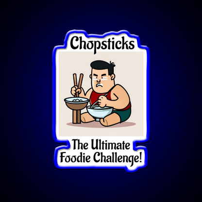 Chopsticks Food Challenge Led Neon Sign Chinese Food Rgb Color - Shineneon