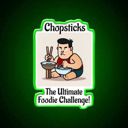Chopsticks Food Challenge Led Neon Sign Chinese Food Rgb Color - Shineneon