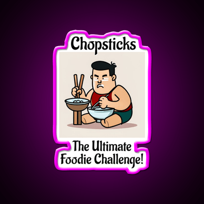 Chopsticks Food Challenge Led Neon Sign Chinese Food Rgb Color - Shineneon