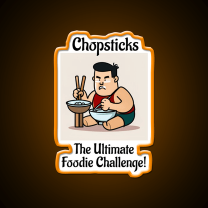 Chopsticks Food Challenge Led Neon Sign Chinese Food Rgb Color - Shineneon