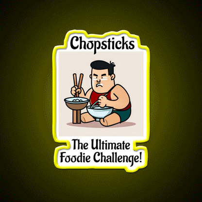 Chopsticks Food Challenge Led Neon Sign Chinese Food Rgb Color