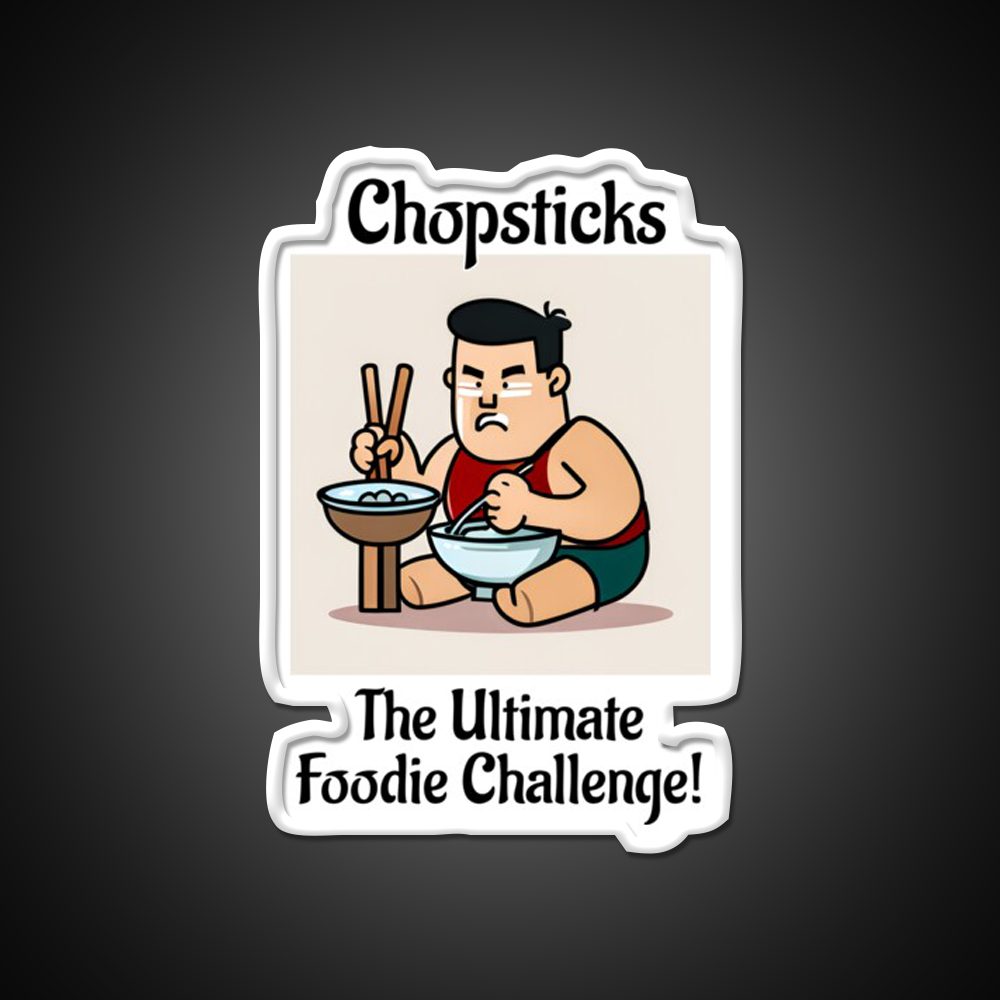 Chopsticks Food Challenge Led Neon Sign Chinese Food Rgb Color