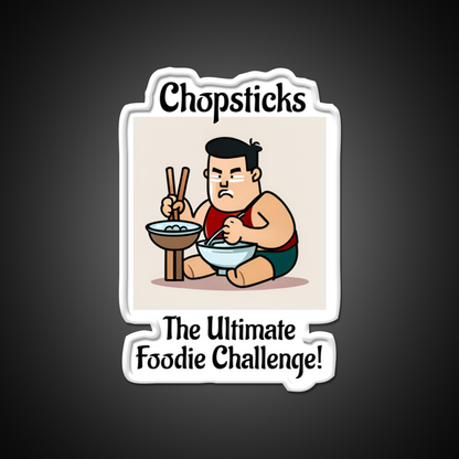 Chopsticks Food Challenge Led Neon Sign Chinese Food Rgb Color