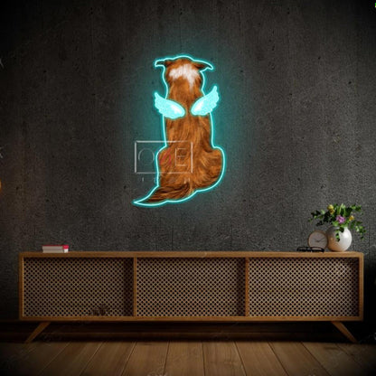Chow Chow Winged Dog Light Blue Led Neon Sign For Home Decor | Shineneon