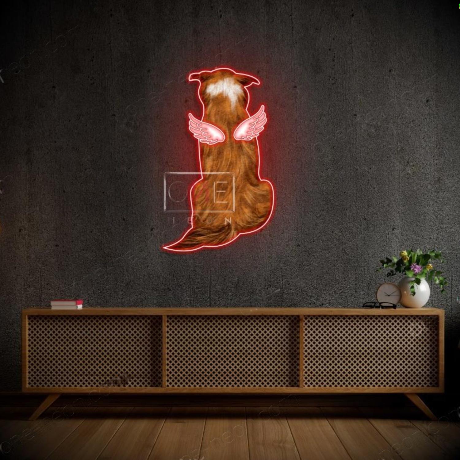 Chow Chow Winged Dog Light Blue Led Neon Sign For Home Decor | Shineneon