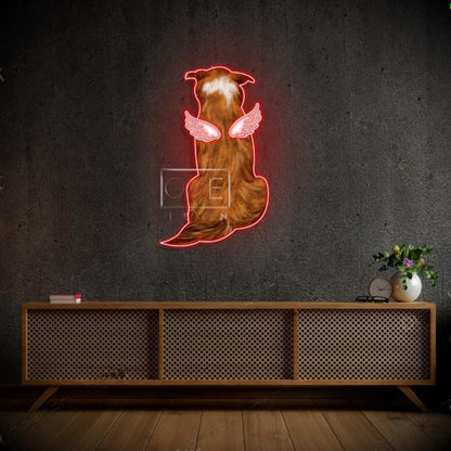 Chow Chow Winged Dog Light Blue Led Neon Sign For Home Decor | Shineneon