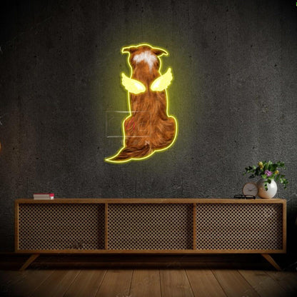 Chow Chow Winged Dog Light Blue Led Neon Sign For Home Decor | Shineneon