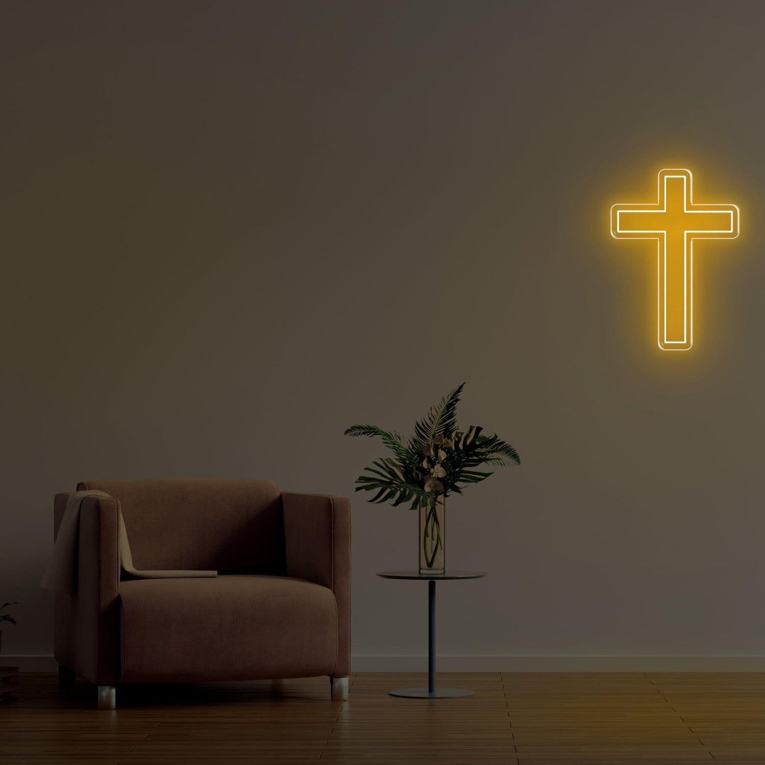 Christianity Yellow Cross Led Neon Sign For Home Decor | Shineneon