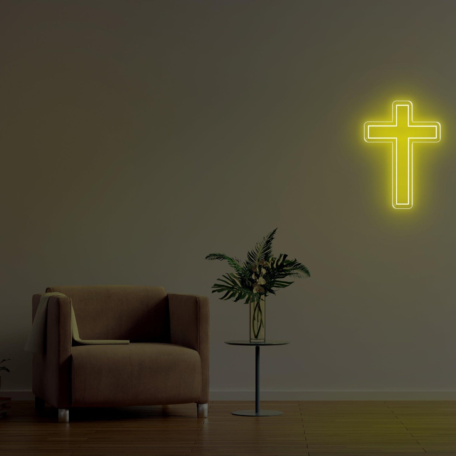 Christianity Yellow Cross Led Neon Sign For Home Decor | Shineneon