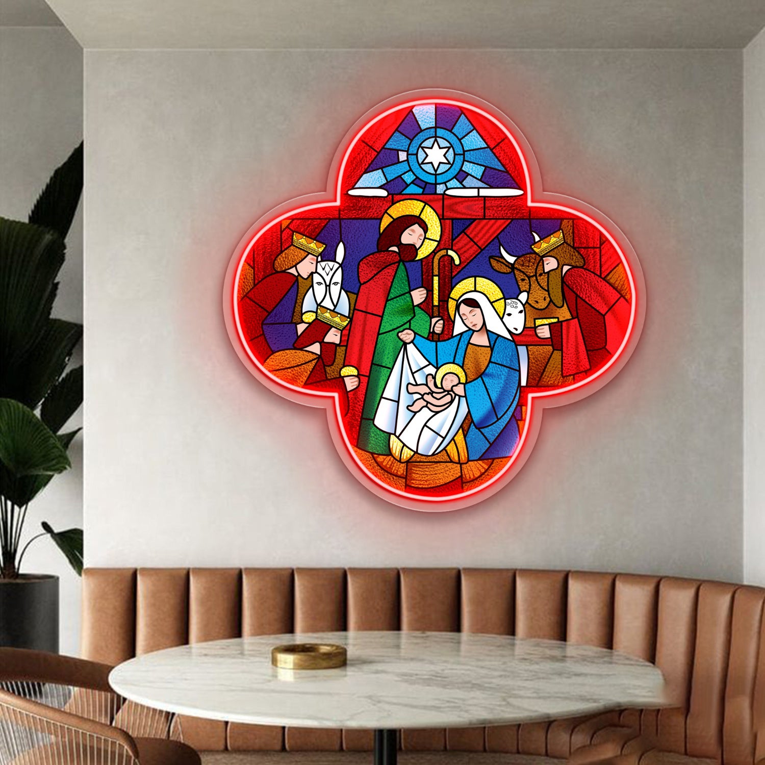Christmas and Adoration of the Magi Scene Acrylic Led Neon Sign Decor | Shineneon