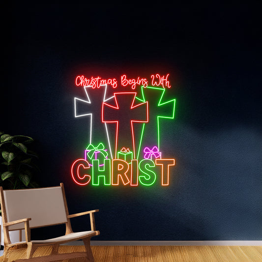 Christmas Begins With Christ Neon Sign